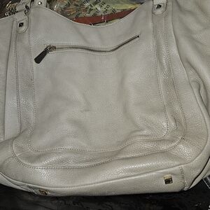 Vince Camuto Cream Leather Hobo Bag